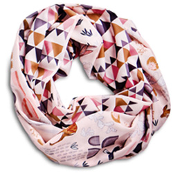 Infinity scarf made using Spoonflower fabric