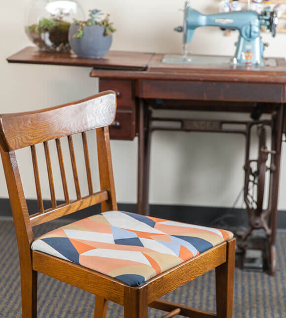 No-sew reupholstered chair Photo of no-sew reupholstered chair